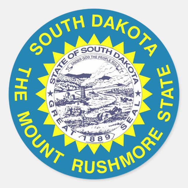 Aufkleber mit der Flagge des Staat South Dakota (Vorderseite)