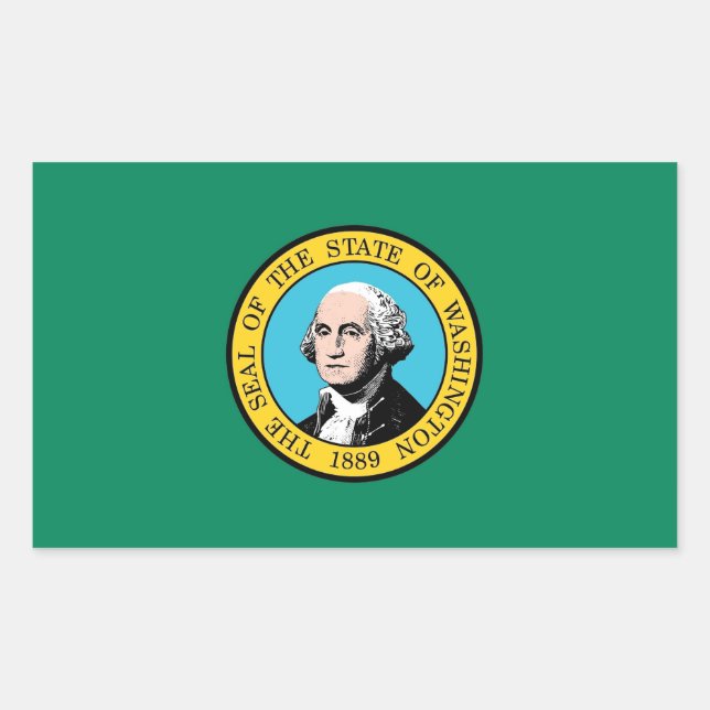 Aufkleber mit der Flagge des Washingtoner Staat (Vorderseite)