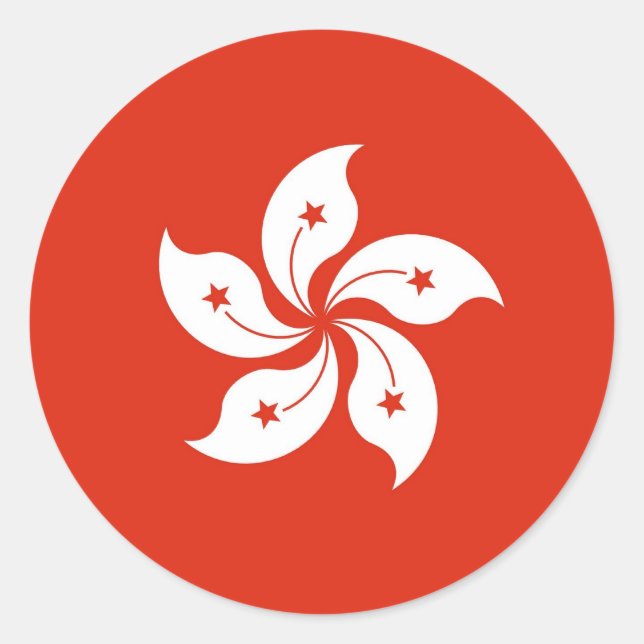 Aufkleber mit der Flagge Hongkongs, China (Vorderseite)