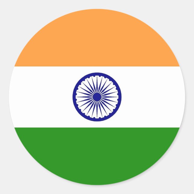 Aufkleber mit der Flagge Indiens (Vorderseite)