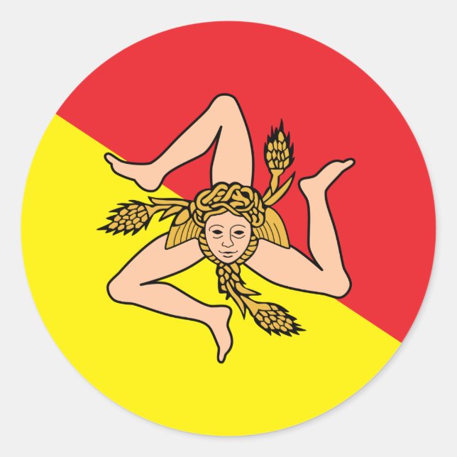 Aufkleber mit der Flagge Siziliens, Italien (Vorderseite)