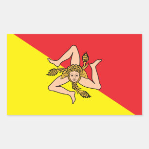 Aufkleber mit der Flagge Siziliens, Italien