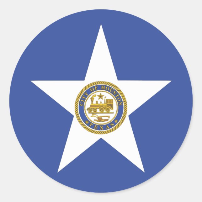 Aufkleber mit der Flagge von Houston, USA (Vorderseite)