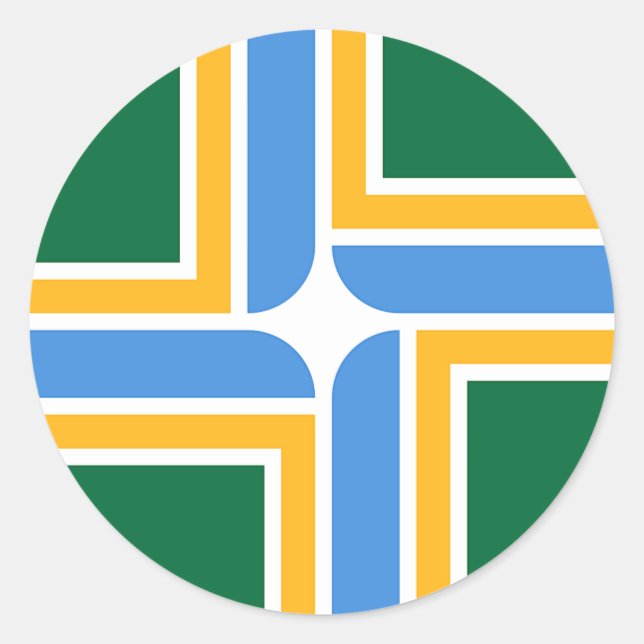 Aufkleber mit der Flagge von Portland, Staat Orego (Vorderseite)