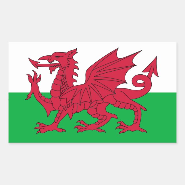 Aufkleber mit der Flagge von Wales (Vorderseite)