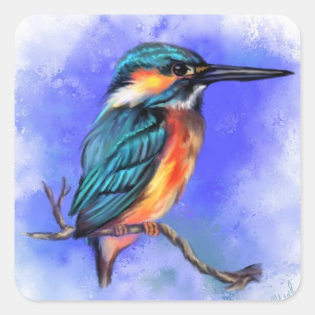 Aufkleber mit Eisvogel (Vorderseite)