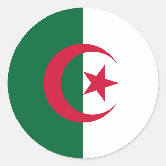 Aufkleber mit Flagge Algeriens (Vorderseite)