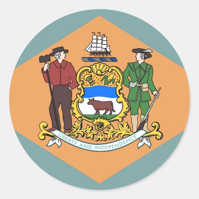 Aufkleber mit Flagge von Delaware (Vorderseite)