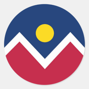 Aufkleber mit Flagge von Denver, Colorado