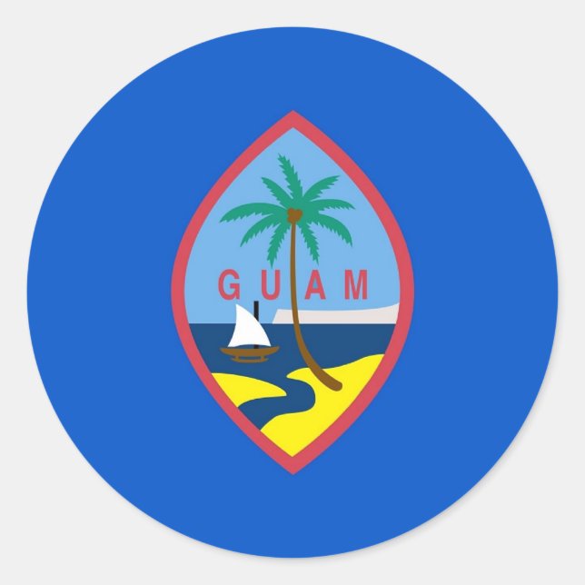 Aufkleber mit Flagge von Guam (Vorderseite)