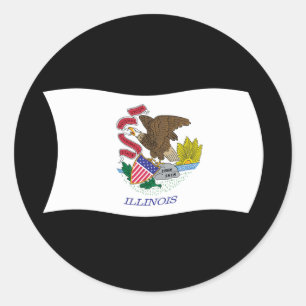 Aufkleber mit Flagge von Illinois