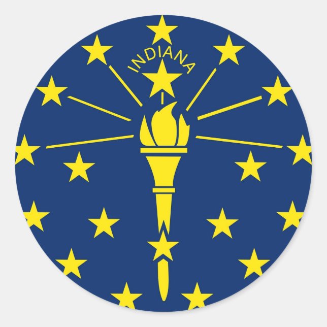 Aufkleber mit Flagge von Indiana (Vorderseite)