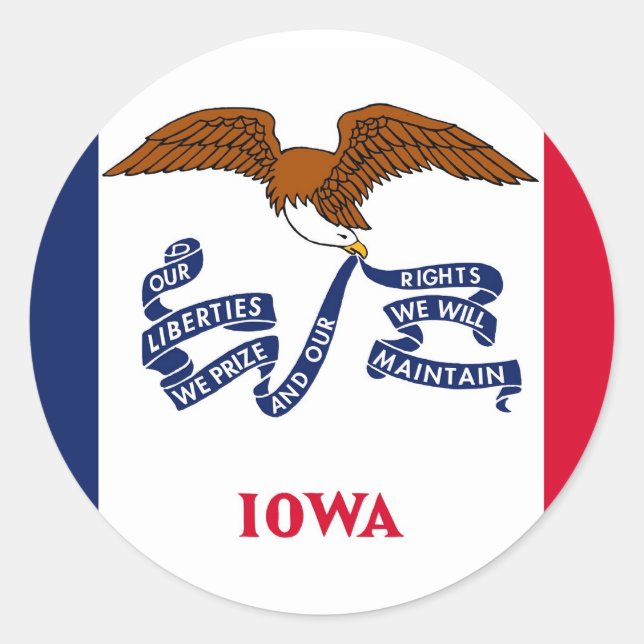 Aufkleber mit Flagge von Iowa (Vorderseite)