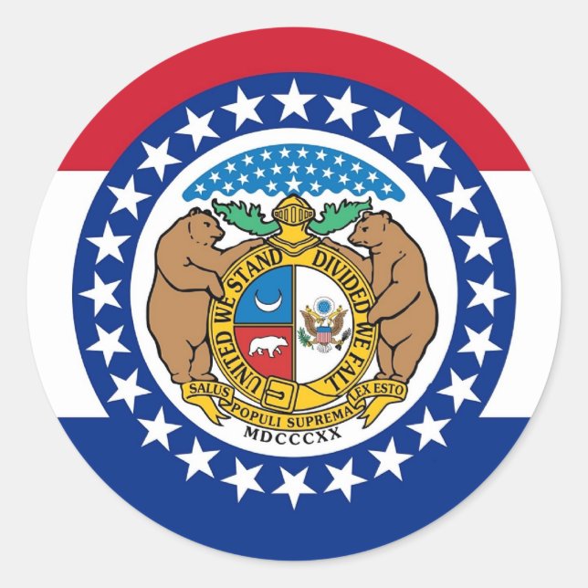 Aufkleber mit Flagge von Missouri (Vorderseite)