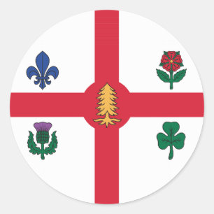 Aufkleber mit Flagge von Montreal, Kanada