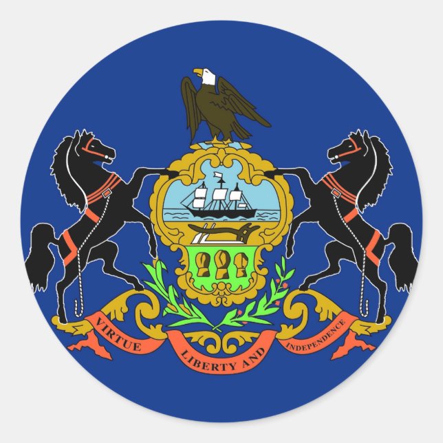 Aufkleber mit Flagge von Pennsylvania (Vorderseite)