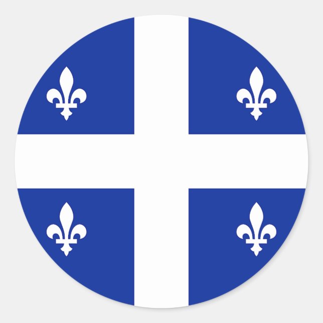 Aufkleber mit Flagge von Quebec, Kanada (Vorderseite)