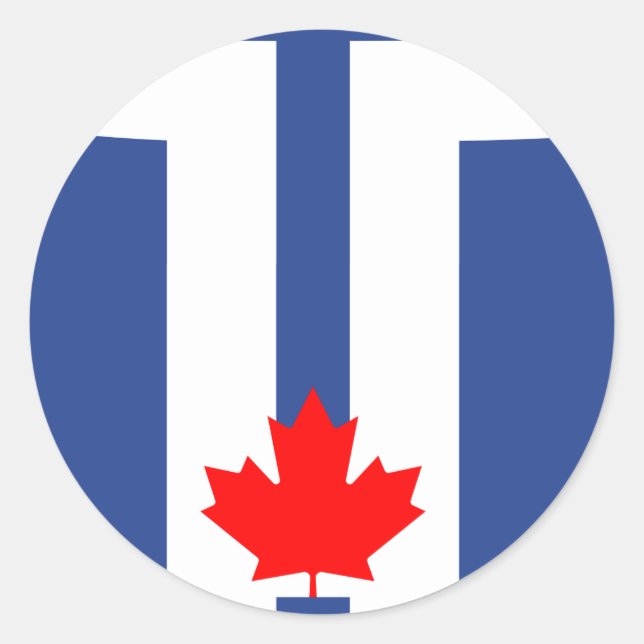 Aufkleber mit Flagge von Toronto, Kanada (Vorderseite)