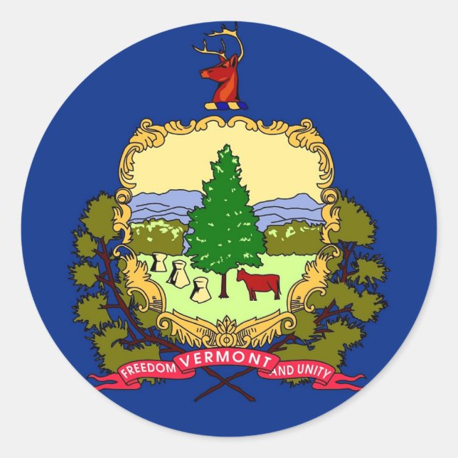 Aufkleber mit Flagge von Vermont (Vorderseite)