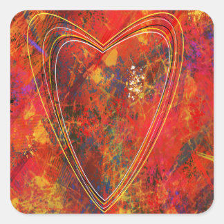 Aufkleber mit flammendem Herzen