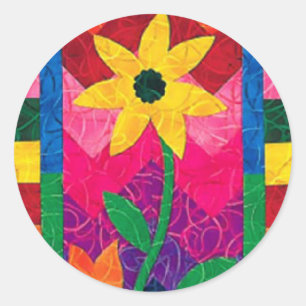 Aufkleber mit gequilter Blume