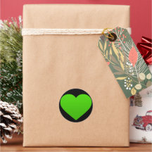 Aufkleber mit grünem Herzen