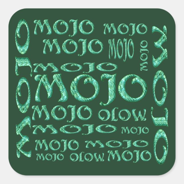 Aufkleber mit grünem Mojo (Vorderseite)