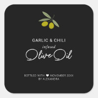 Aufkleber mit hausgemachtem Olivenöl