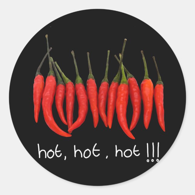 Aufkleber mit heißem, heißem, heißem Chili (Vorderseite)