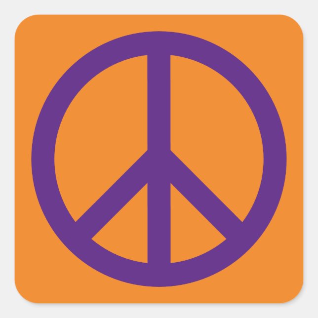 Aufkleber mit lila und orangefarbenem Quadratzoll (Vorderseite)