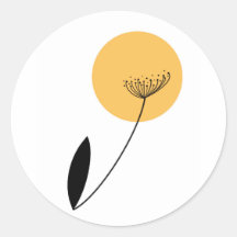 Aufkleber mit Minimalistischer Blume