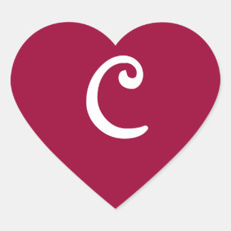Aufkleber mit Mit Monogramm Weinrot