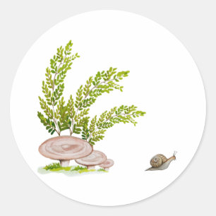 Aufkleber mit niedlichem Aquarellbild eines Waldes