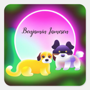 Aufkleber mit niedlichen Hunden