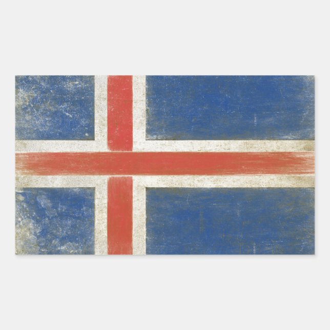 Aufkleber mit Not leidender Flagge aus Island (Vorderseite)