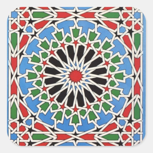 Aufkleber mit orangefarbenem Fliesenquadrat (Vorderseite)