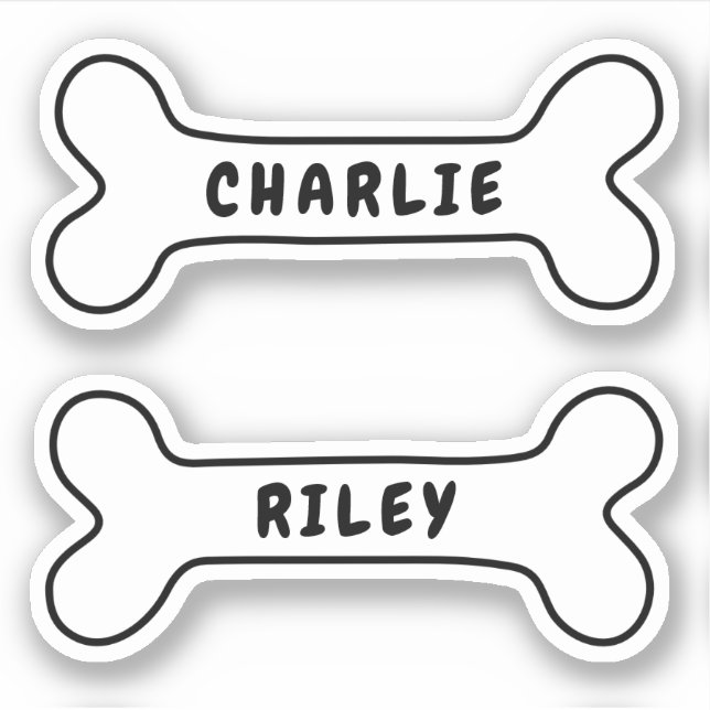 Aufkleber mit personalisiertem Namen für Hunde (Vorderseite)
