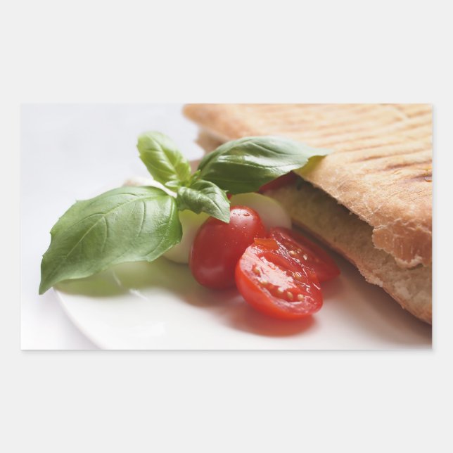Aufkleber mit rechteckigem italienischem Lebensmit (Vorderseite)