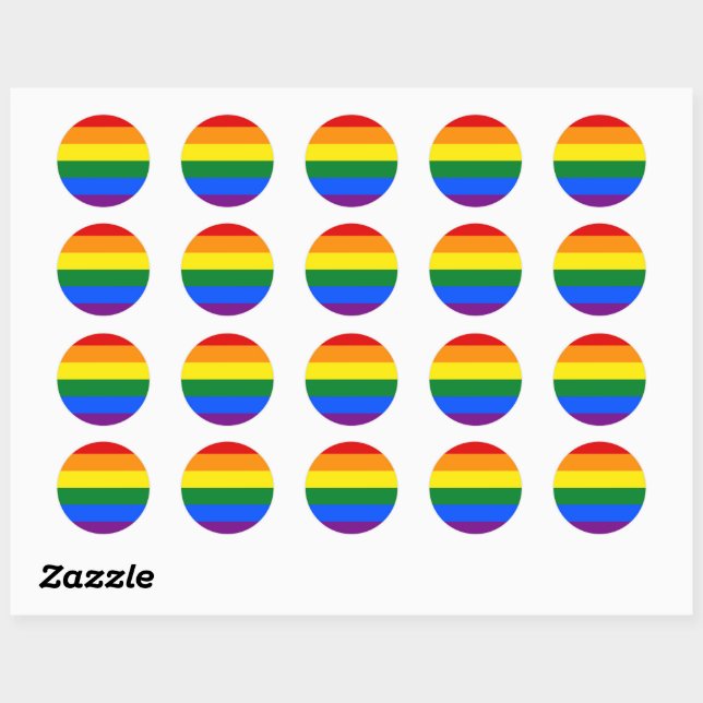 Aufkleber mit Regenbogenflagge, Fahne, Regenbogen/ (Blatt)