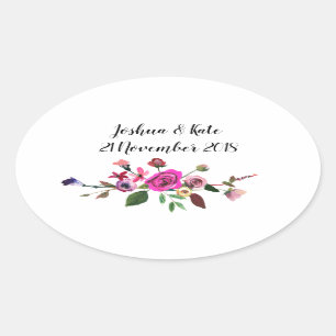 Aufkleber mit rosa Gastgeschenk Hochzeit