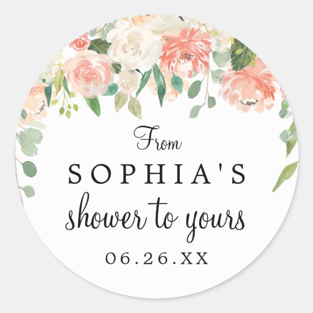 Aufkleber mit runder Vorliebe - Hübsches Pfirsich (Vorderseite)