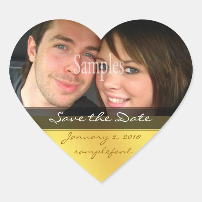 Aufkleber mit Save the Date Foto (Vorderseite)