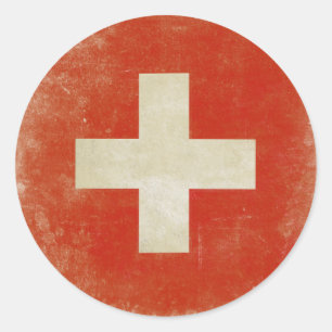Aufkleber mit Schweizer Flagge