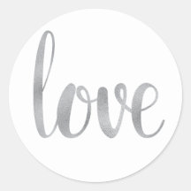 Aufkleber mit silberner Liebe, Schriftart mit Foli