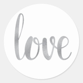 Aufkleber mit silberner Liebe, Schriftart mit Foli