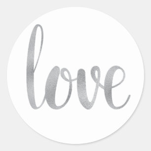Aufkleber mit silberner Liebe, Schriftart mit Foli