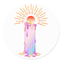 Aufkleber mit Soft Rainbow Candle