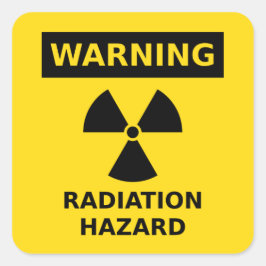 Aufkleber mit Strahlengefahr