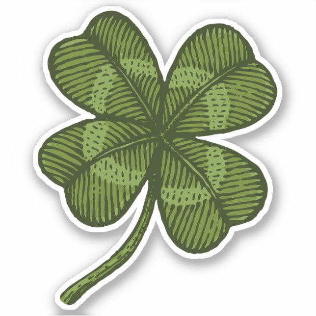 Aufkleber mit Vintager Klee (Vorderseite)