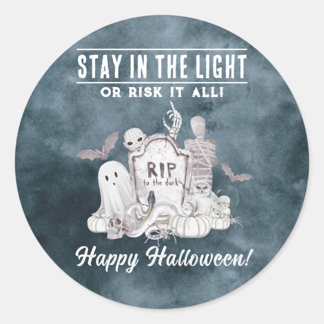 Aufkleber mit weißem Halloween-Party (Vorderseite)